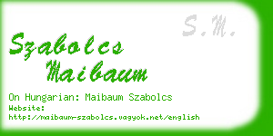 szabolcs maibaum business card